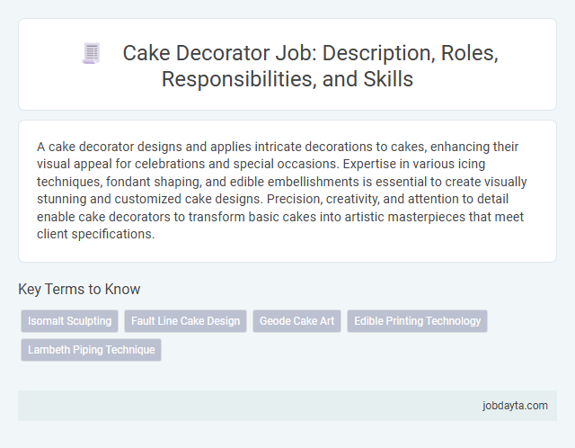 Cake Decorator Job: Description, Roles, Responsibilities, and Skills