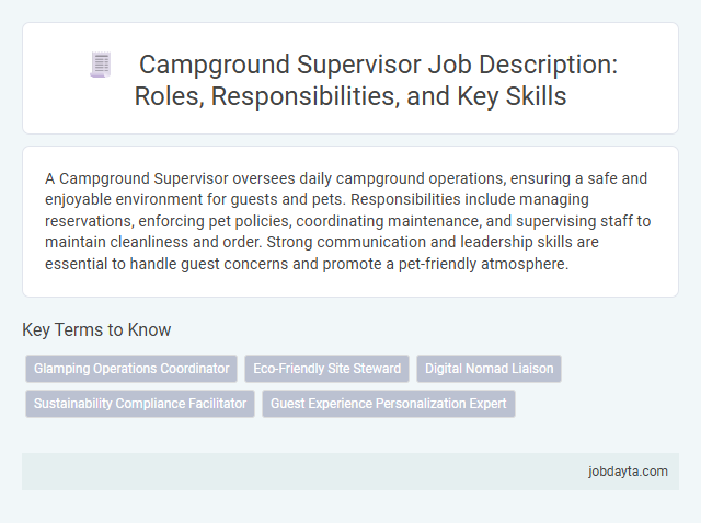 Campground Supervisor Job Description: Roles, Responsibilities, and Key Skills