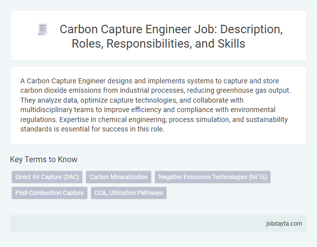 Carbon Capture Engineer Job: Description, Roles, Responsibilities, and Skills