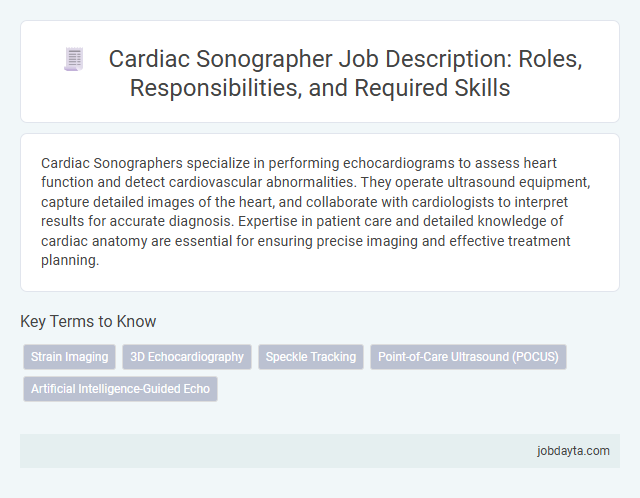Cardiac Sonographer Job Description: Roles, Responsibilities, and Required Skills