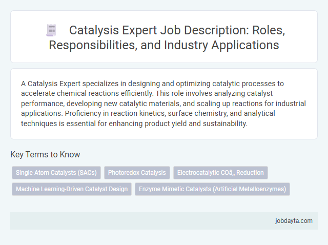 Catalysis Expert Job Description: Roles, Responsibilities, and Industry Applications