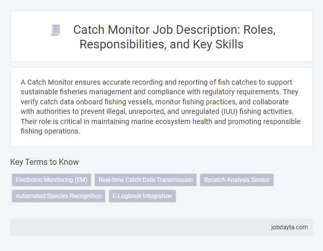 Catch Monitor Job Description: Roles, Responsibilities, and Key Skills