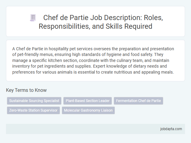Chef de Partie Job Description: Roles, Responsibilities, and Skills Required