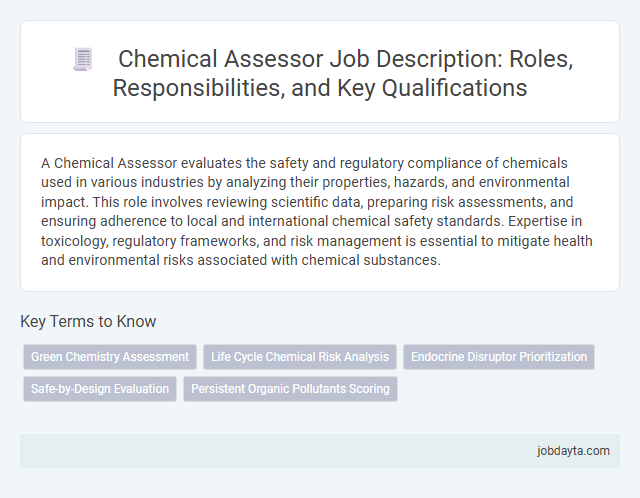 Chemical Assessor Job Description: Roles, Responsibilities, and Key Qualifications