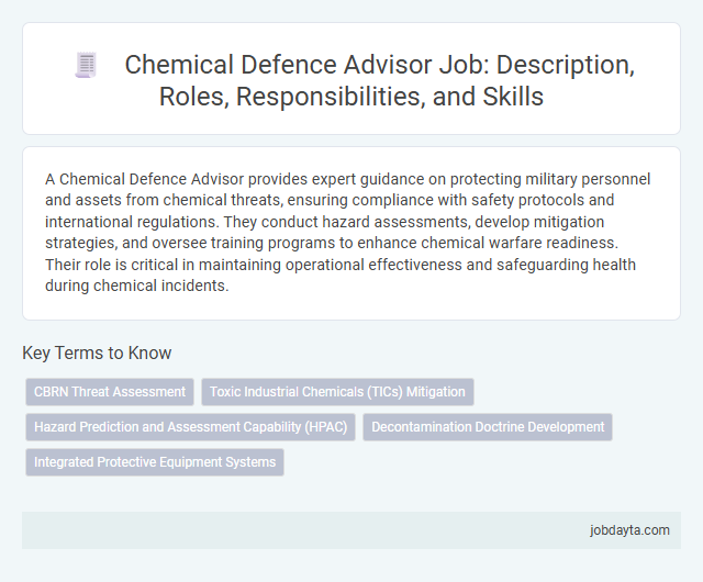 Chemical Defence Advisor Job: Description, Roles, Responsibilities, and Skills