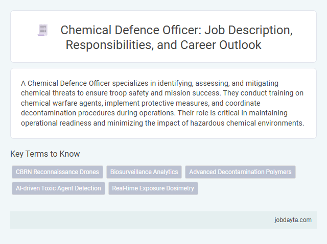 Chemical Defence Officer: Job Description, Responsibilities, and Career Outlook