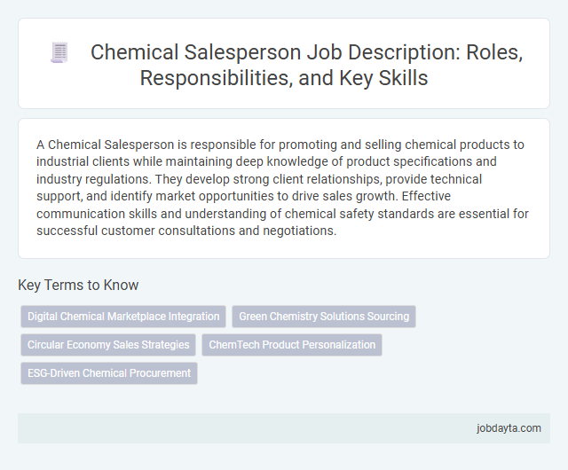 Chemical Salesperson Job Description: Roles, Responsibilities, and Key Skills