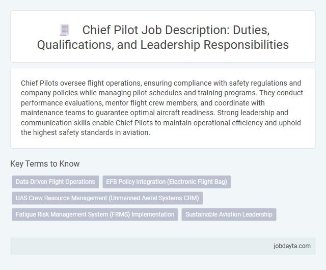 Chief Pilot Job Description: Duties, Qualifications, and Leadership Responsibilities
