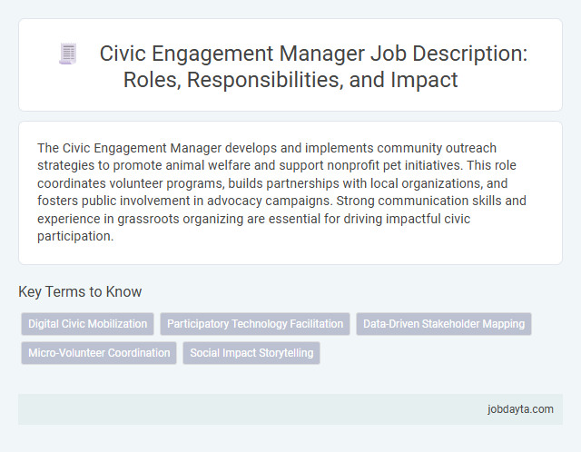 Civic Engagement Manager Job Description: Roles, Responsibilities, and Impact