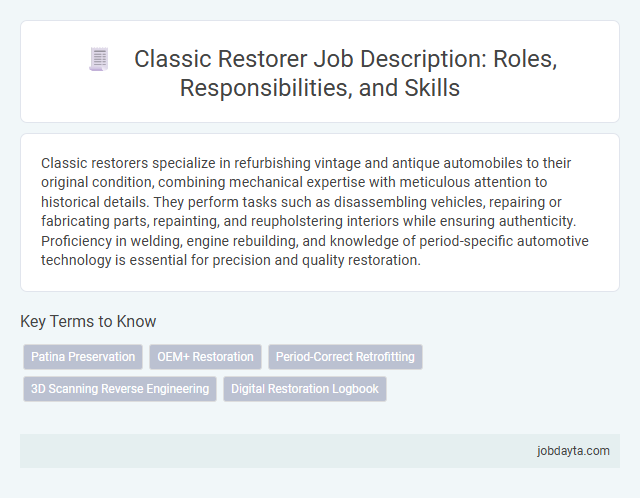 Classic Restorer Job Description: Roles, Responsibilities, and Skills