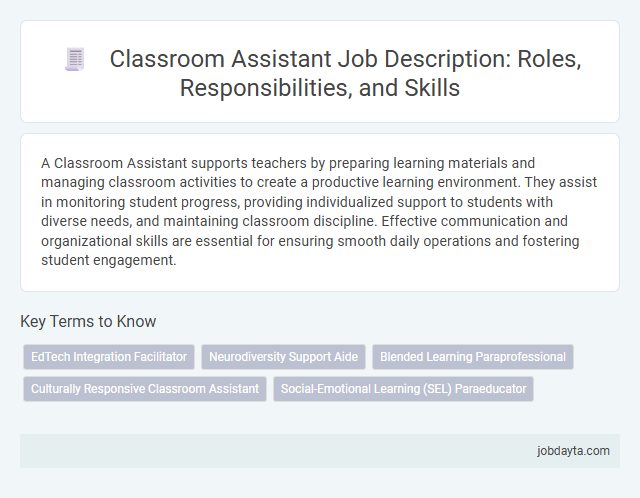 Classroom Assistant Job Description: Roles, Responsibilities, and Skills