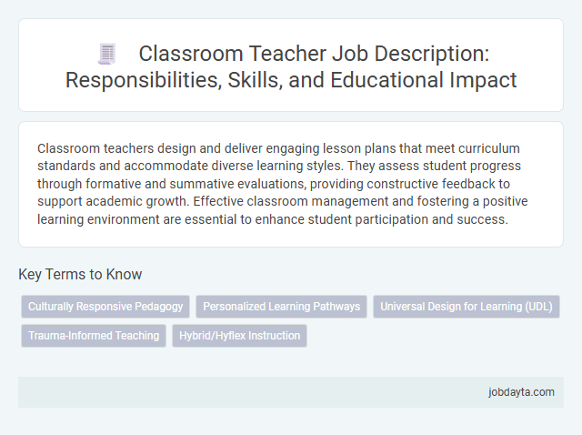 Classroom Teacher Job Description: Responsibilities, Skills, and Educational Impact