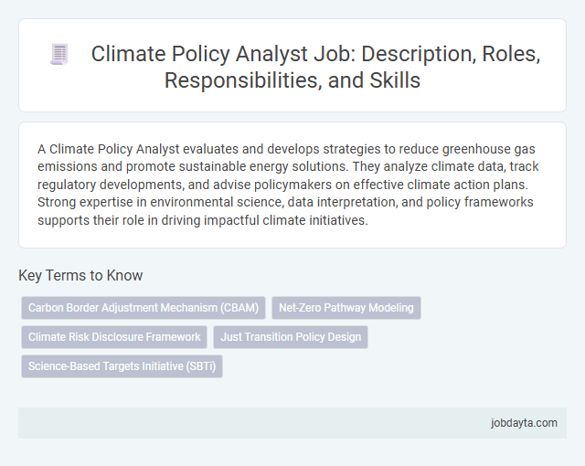 Climate Policy Analyst Job: Description, Roles, Responsibilities, and Skills