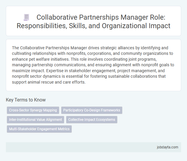 Collaborative Partnerships Manager Role: Responsibilities, Skills, and Organizational Impact