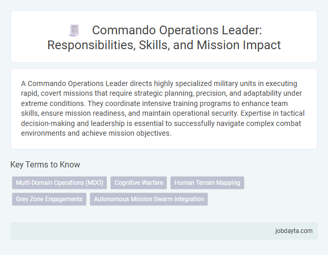 Commando Operations Leader: Responsibilities, Skills, and Mission Impact