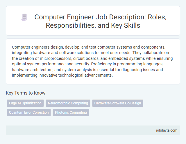 Computer Engineer Job Description: Roles, Responsibilities, and Key Skills