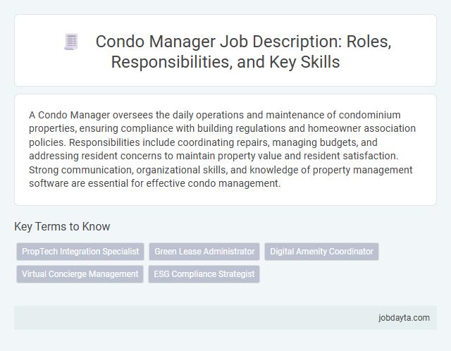 Condo Manager Job Description: Roles, Responsibilities, and Key Skills