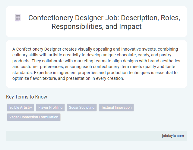Confectionery Designer Job: Description, Roles, Responsibilities, and Impact