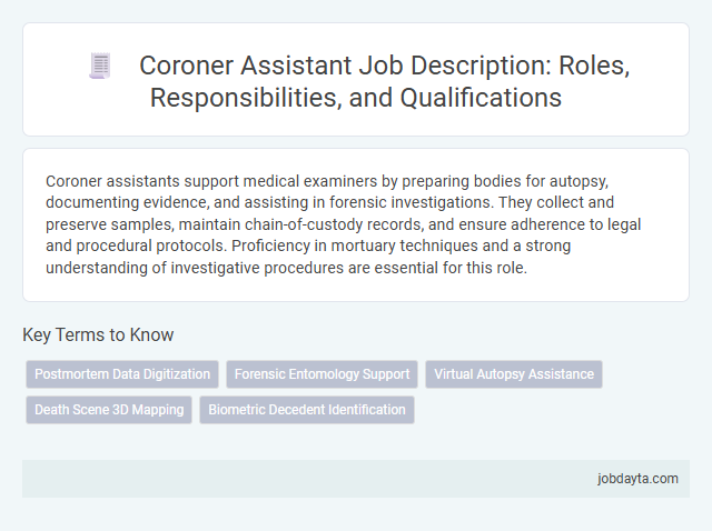 Coroner Assistant Job Description: Roles, Responsibilities, and Qualifications