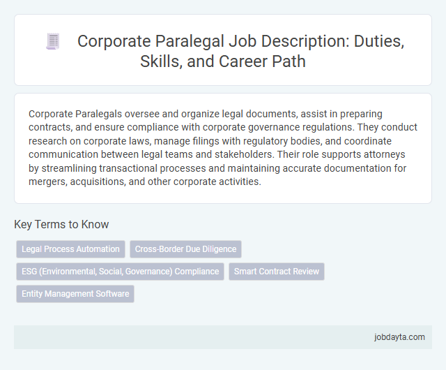 Corporate Paralegal Job Description: Duties, Skills, and Career Path