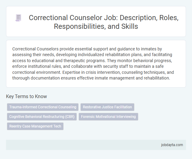 Correctional Counselor Job: Description, Roles, Responsibilities, and Skills
