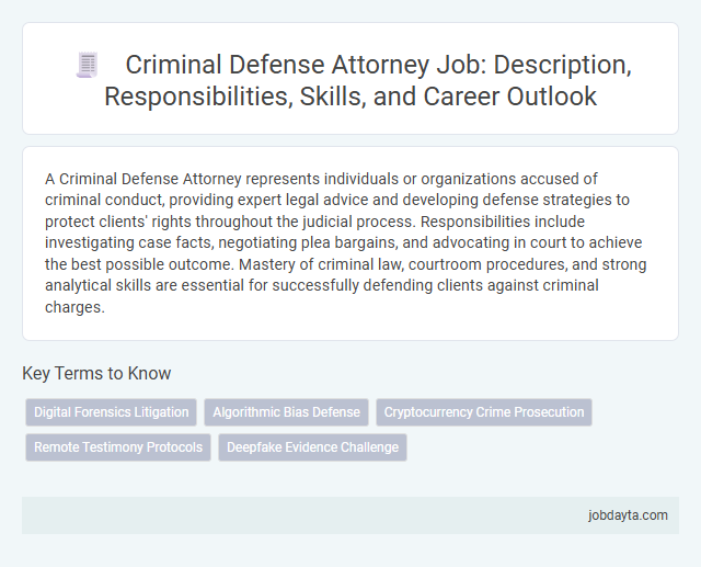 Criminal Defense Attorney Job: Description, Responsibilities, Skills, and Career Outlook