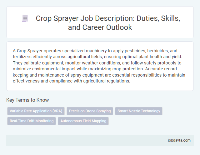 Crop Sprayer Job Description: Duties, Skills, and Career Outlook
