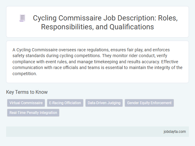 Cycling Commissaire Job Description: Roles, Responsibilities, and Qualifications