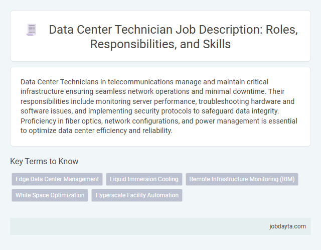 Data Center Technician Job Description: Roles, Responsibilities, and Skills