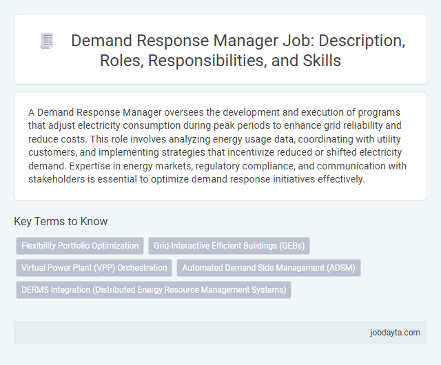 Demand Response Manager Job: Description, Roles, Responsibilities, and Skills