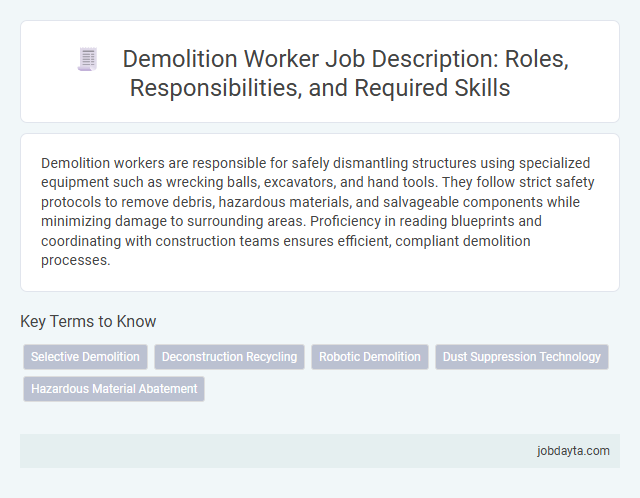 Demolition Worker Job Description: Roles, Responsibilities, and Required Skills
