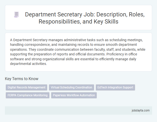 Department Secretary Job: Description, Roles, Responsibilities, and Key Skills