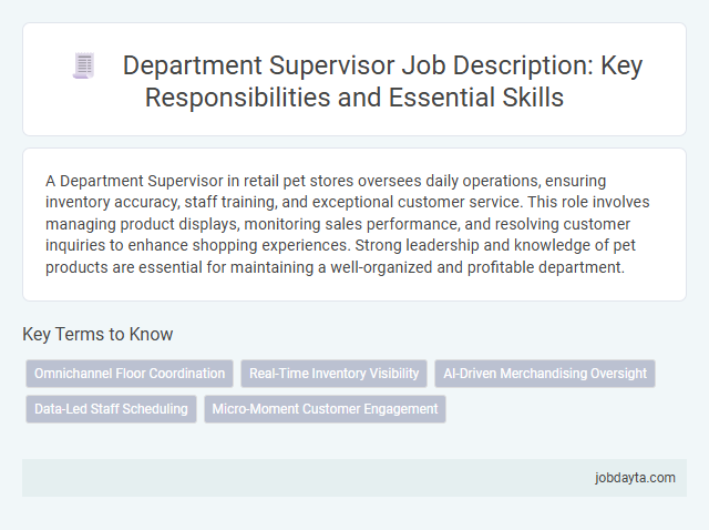 Department Supervisor Job Description: Key Responsibilities and Essential Skills