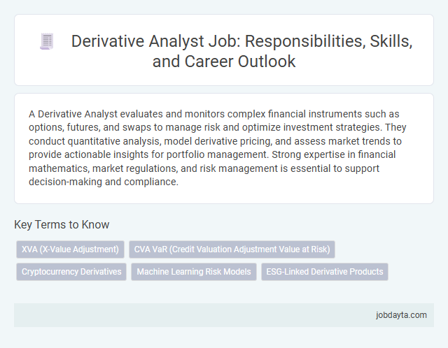 Derivative Analyst Job: Responsibilities, Skills, and Career Outlook