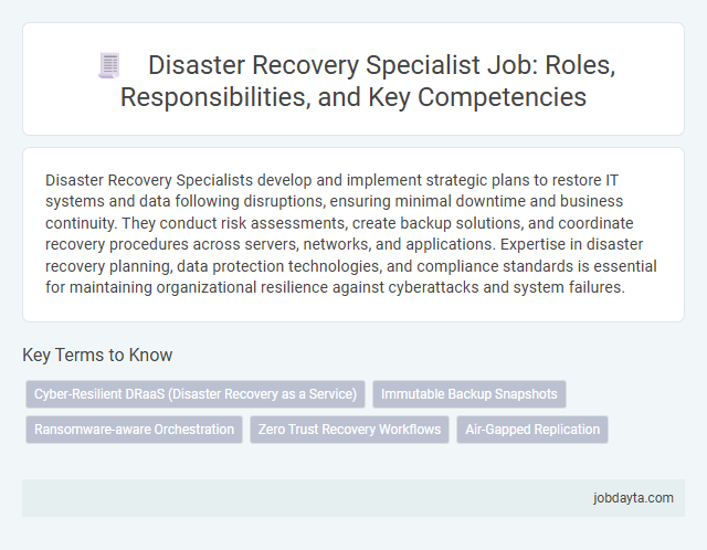 Disaster Recovery Specialist Job: Roles, Responsibilities, and Key Competencies