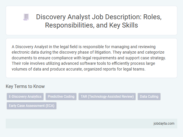 Discovery Analyst Job Description: Roles, Responsibilities, and Key Skills