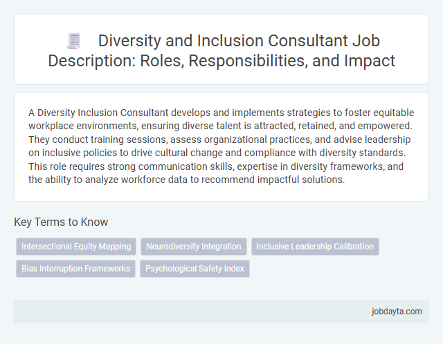 Diversity and Inclusion Consultant Job Description: Roles, Responsibilities, and Impact