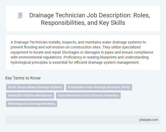 Drainage Technician Job Description: Roles, Responsibilities, and Key Skills
