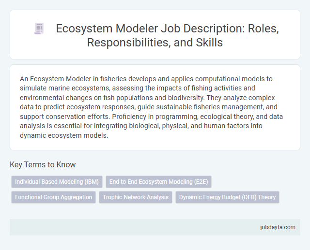 Ecosystem Modeler Job Description: Roles, Responsibilities, and Skills