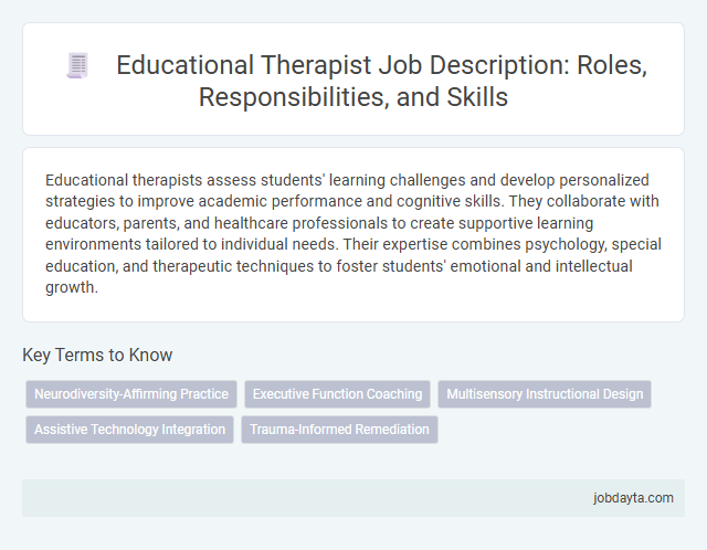 Educational Therapist Job Description: Roles, Responsibilities, and Skills
