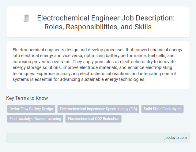 Electrochemical Engineer Job Description: Roles, Responsibilities, and Skills