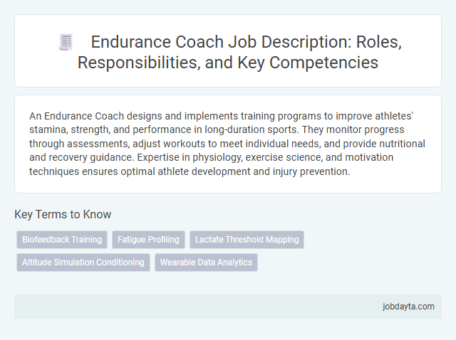 Endurance Coach Job Description: Roles, Responsibilities, and Key Competencies