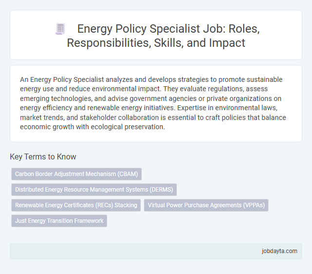 Energy Policy Specialist Job: Roles, Responsibilities, Skills, and Impact