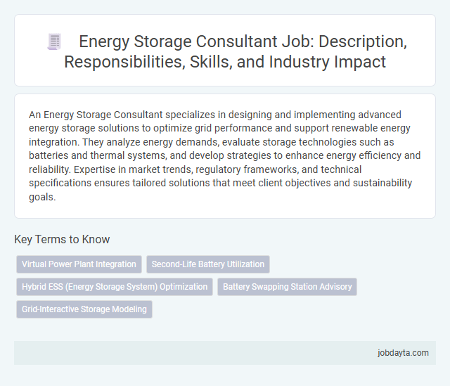 Energy Storage Consultant Job: Description, Responsibilities, Skills, and Industry Impact
