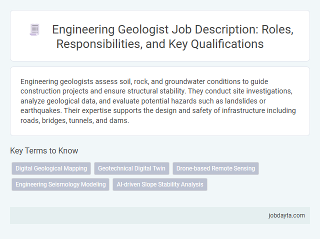 Engineering Geologist Job Description: Roles, Responsibilities, and Key Qualifications
