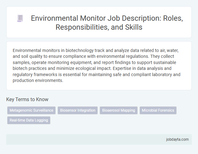 Environmental Monitor Job Description: Roles, Responsibilities, and Skills