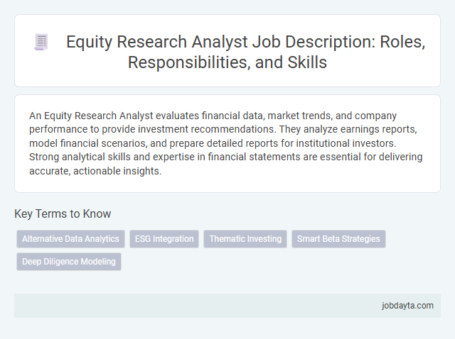 Equity Research Analyst Job Description: Roles, Responsibilities, and Skills