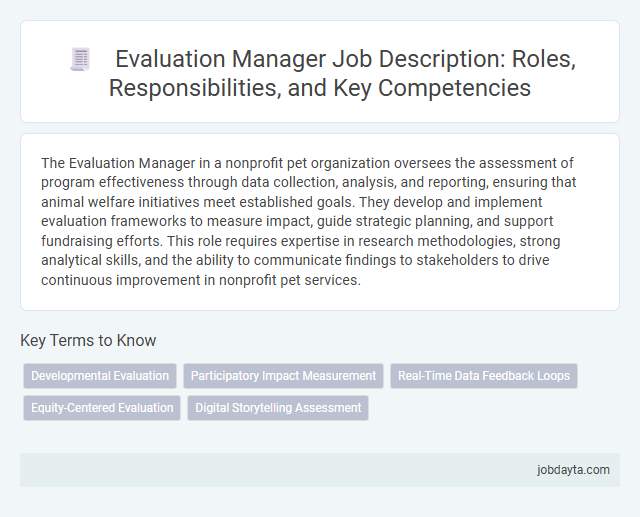 Evaluation Manager Job Description: Roles, Responsibilities, and Key Competencies