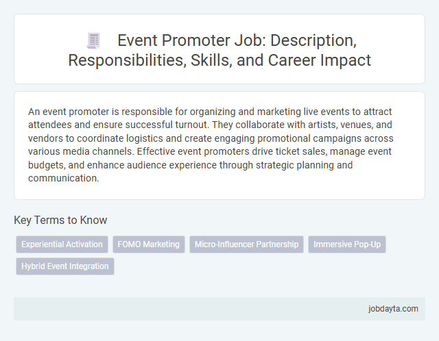 Event Promoter Job: Description, Responsibilities, Skills, and Career Impact