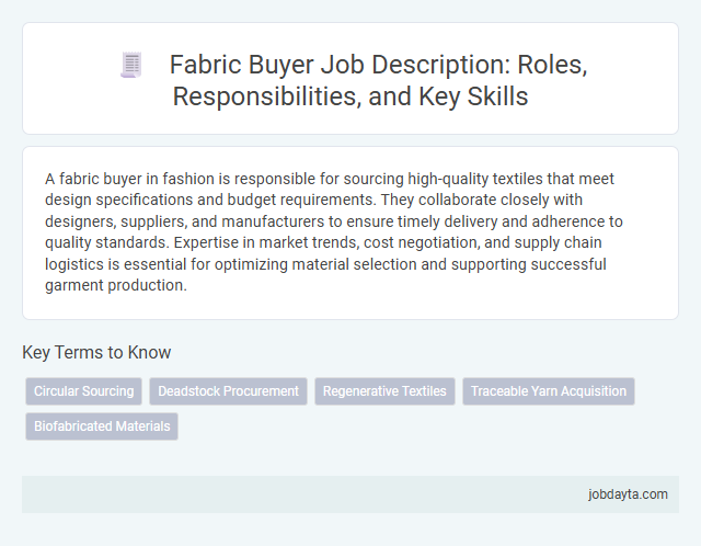 Fabric Buyer Job Description: Roles, Responsibilities, and Key Skills